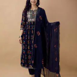 Women Embroidered Straight Kurta Set-image-16
