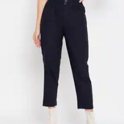Women High-Rise Relaxed Fit Trousers-image-92