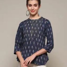 Women Ikat Print A-Line Kurti-image-67