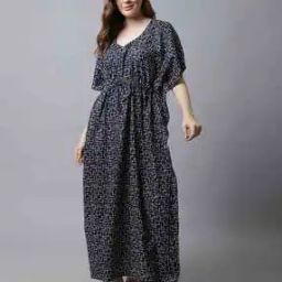 Geometric Print Kaftan Nighty-picture-1