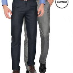 Pack of 2 Checked Relaxed Fit Trousers-image-36