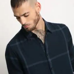 Men Checked Slim Fit Shirt-image-2