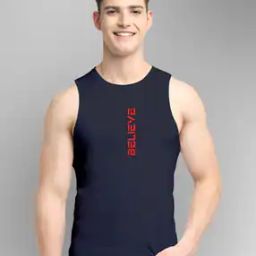 Men Typographic Print Round-Neck Sleeveless Vest-image-23
