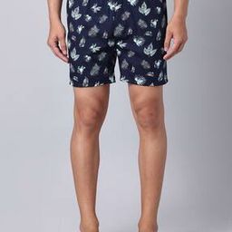 Men Leaf Print Boxers with Elasticated Waist-image-47