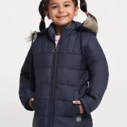 Zip Closure Puffer Jacket with Faux Feather-image-26