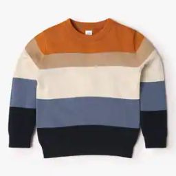 Boys Striped Relaxed Fit Sweater-image-14