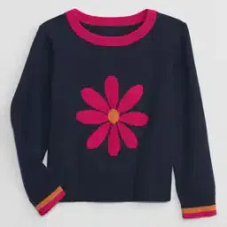 Girls Embroidered Round-Neck Sweater-20