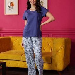clovia Women Printed Top & Pyjamas Set-picture-25