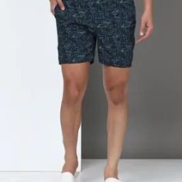 Men Printed Knit Shorts with Insert Pockets-picture-39