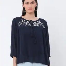 Blouse with Embroidered Yoke-image-14