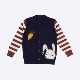 Cardigan with Striped Sleeves-picture-0