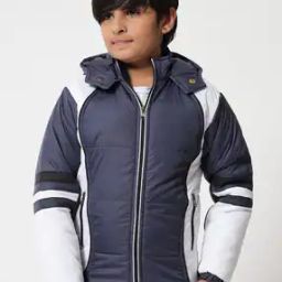 Colourblock Quilted Jacket with Zipper Pockets-49
