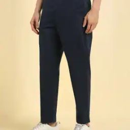 Men Straight Fit Flat-Front Trousers with Insert Pockets-picture-9