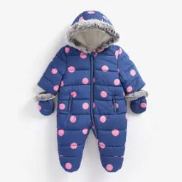 Polka-Dot Fur-Lined Hooded Snowsuit with Mittens-image-29