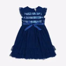 Sequin Embellished Mesh Fit & Flare Dress-43