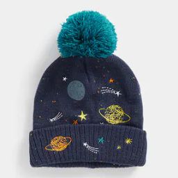 Knitted Beanie with Pom-Pom Details-image-43
