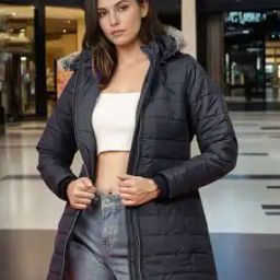 Quilted Jacket with Detachable Hood-image-68