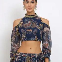 Women Paisley Print Fitted Top-image-14