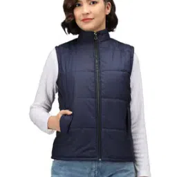 Quilted Sleeveless Zip-Front Jacket-image-71