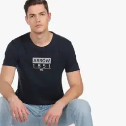 arrow sports Men Typographic Print Regular Fit Crew-Neck T-Shirt-picture-44