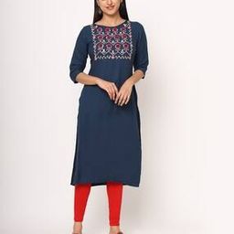 Embroidered Straight Kurti-image-3