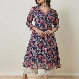 soch Women Floral Print V-Neck A-Line Dress-picture-49