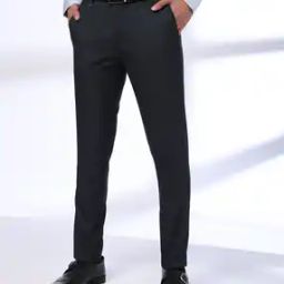 Men Slim Fit Flat-Front Trousers-image-46