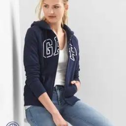 Women Logo Print Zip-Front Hoodie-picture-31