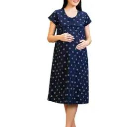 Women Floral Nightshirt with Round Neck-image-97