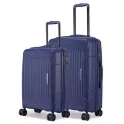 Set of 2 Striped Trolley Bags with Number Lock-5