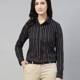 Women Regular Fit Shirt with Spread Collar-image-16