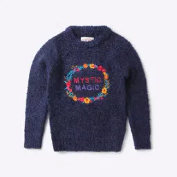 Floral Embroidered Round-Neck Sweatshirt-image-122