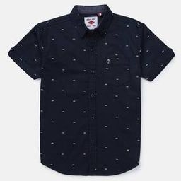 Micro Print Shirt with Patch Pocket-image-76