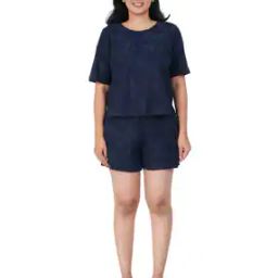 Women Leaf Print T-Shirt & Shorts Set-picture-13