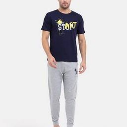 Typographic Print Cotton Lounge Set-42