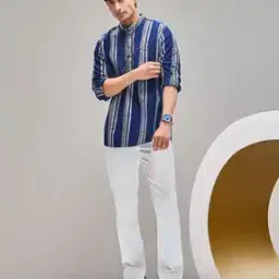 Men Striped Slim Fit Short Kurta-picture-34