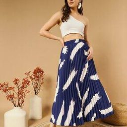 Women Printed Maxi Flared Skirt-51