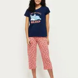 Printed Cotton T-shirt & Capris Set-picture-13