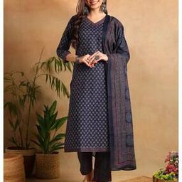 Geometric Print Straight Kurta Set-image-36