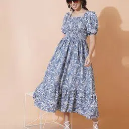 zwerlon x ag Women Floral Print A-Line Dress-picture-13