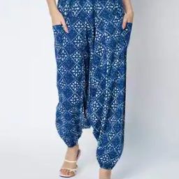 Women Block Print Loose Fit Pants-picture-44