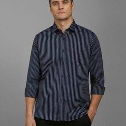 louis philippe Men Striped Slim Fit Shirt with Spread Collar-picture-41