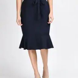 Pencil Skirt with Waist Tie-Up-image-32