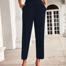Women Relaxed Fit Trousers with Elasticated Waist-picture-40