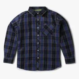 Boys Checked Regular Fit Shirt with Patch Pocket-image-81