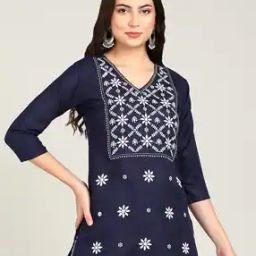 top n thread Women Embroidered Straight Kurti-picture-42