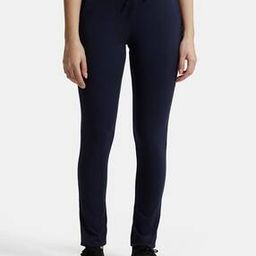 Women 1301 Super Combed Cotton Elastane Stretch Slim Fit Trackpants with Side Pockets-image-3