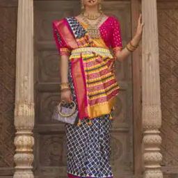 Woven Saree with Contrast Border -picture-50