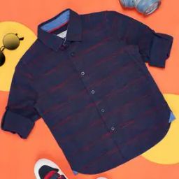 Boy Regular Fit Striped Shirt-image-3