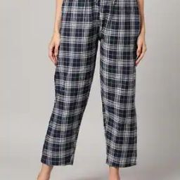 Women Checked Pyjamas with Elasticated Waist-image-87